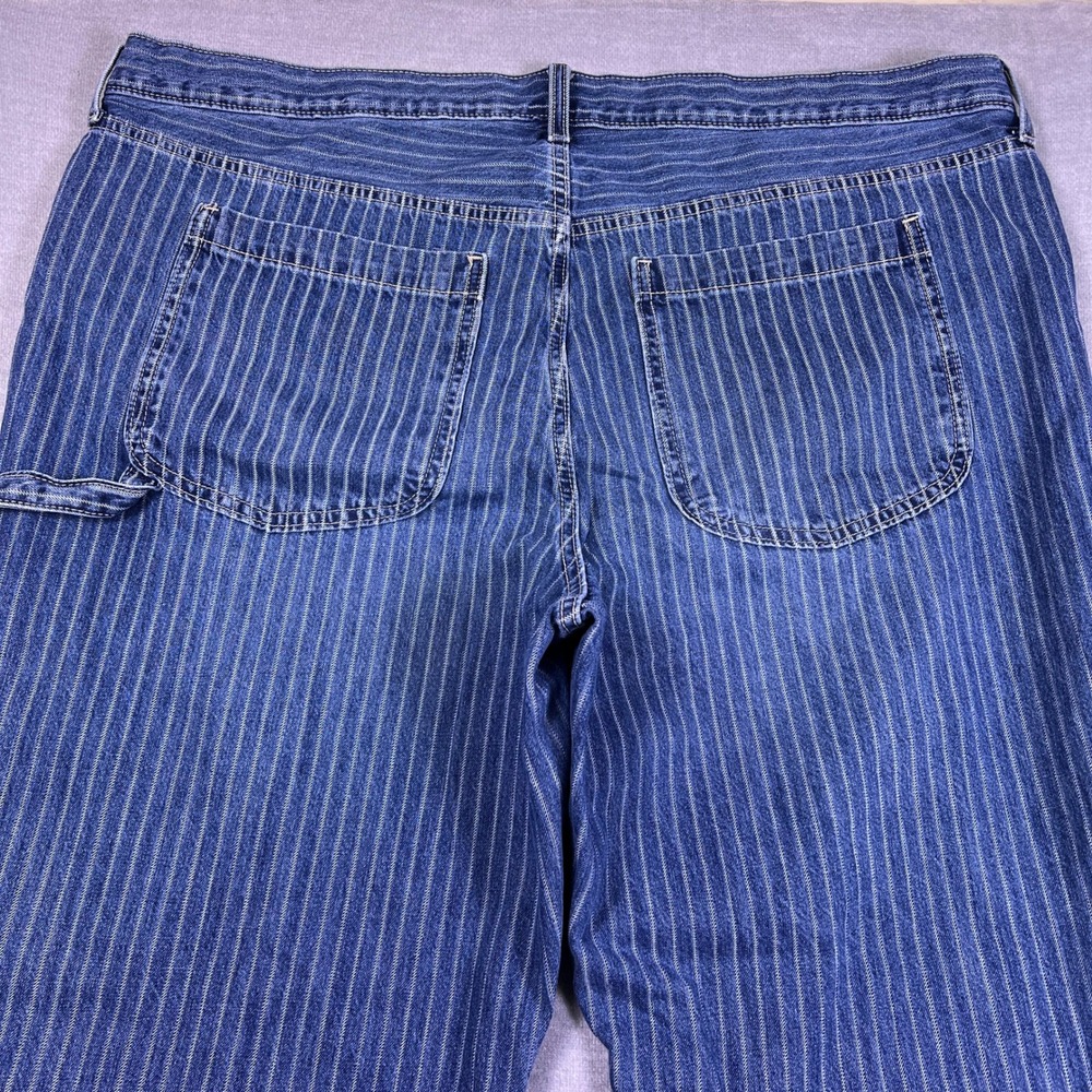Old Navy Pinstripe Rigid O.G. Loose Denim Jeans Womens Size 22 Blue Cotton - Picture 4 of 12